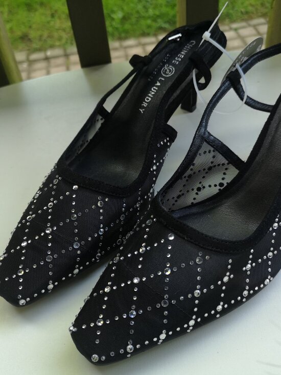 Chinese Laundry Shoes - Black Chinese Laundry Mesh Rhinestones Pumps Shoes US 11 (10)